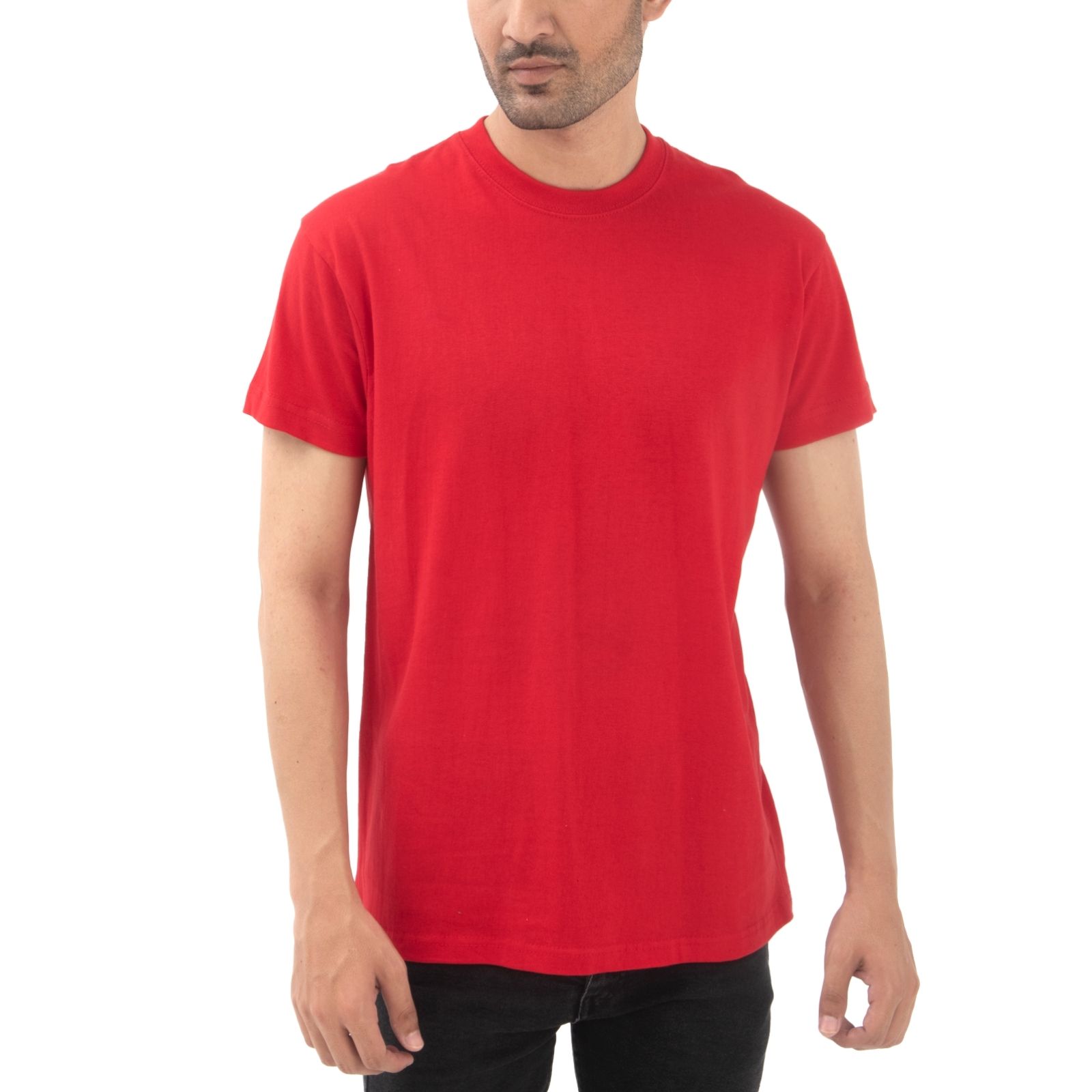 Supreme Kickin' Basic Short Sleeve Round Neck Cotton Striking Red T Shirt