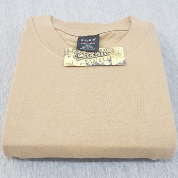 Supreme Kickin' Basic Short Sleeve Round Neck Cotton Clay Khaki T Shirt