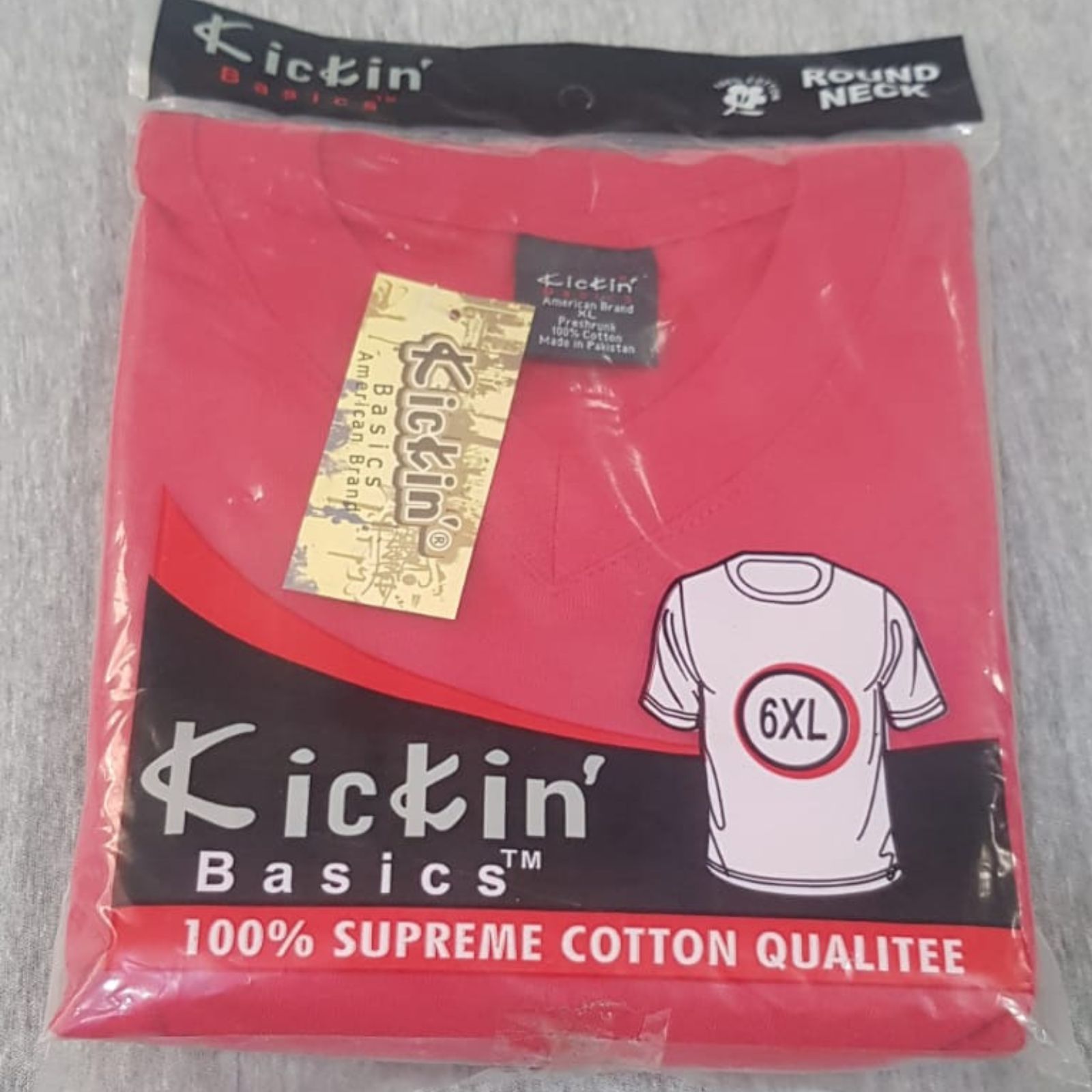 Supreme Kickin' Basic Short Sleeve V Neck Cotton Red T Shirt