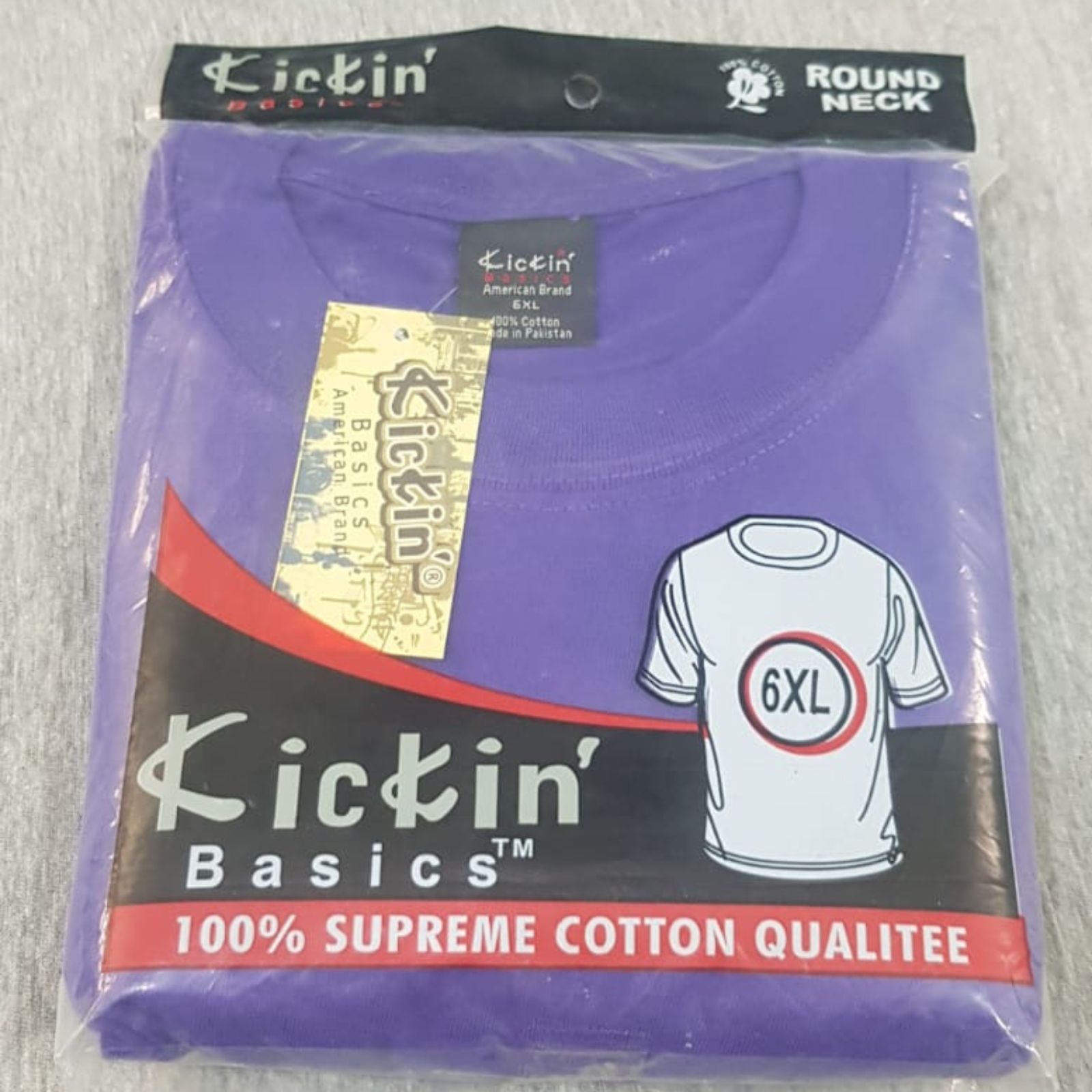 Supreme Kickin' Basic Short Sleeve Round Neck Cotton Purple T Shirt