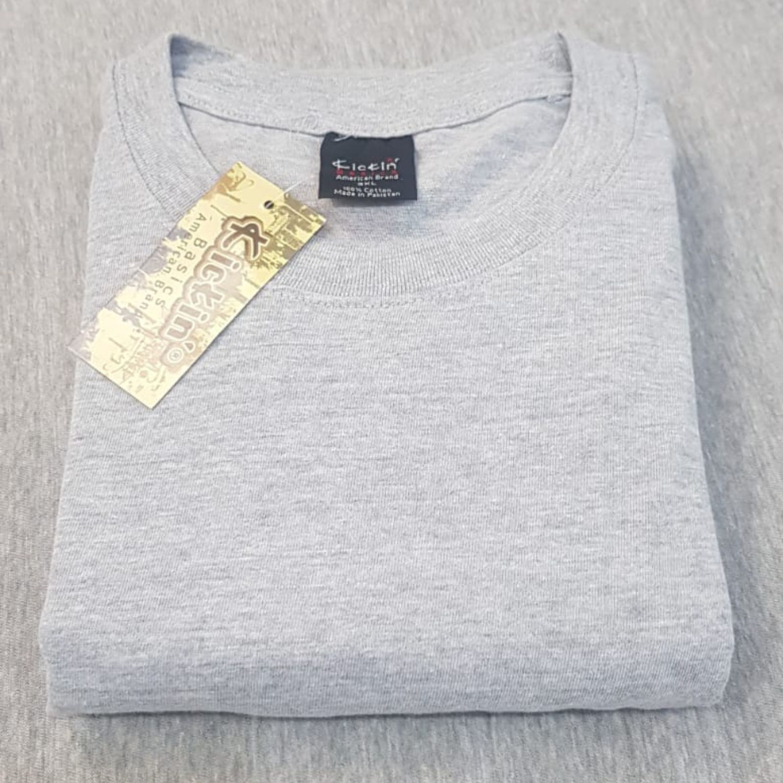 Supreme Kickin' Basic Short Sleeve Round Neck Cotton Gray T Shirt
