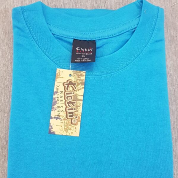 Supreme Kickin' Basic Short Sleeve Round Neck Cotton Tarquish T Shirt