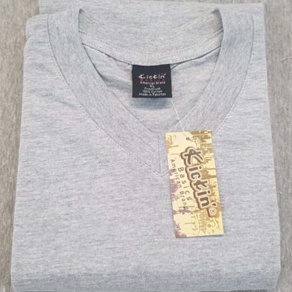 Supreme Kickin' Basic Short Sleeve V Neck Cotton H.GRAY  T Shirt