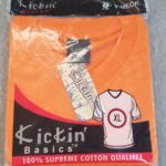 Supreme Kickin' Basic Short Sleeve V Neck Cotton Orange T Shirt