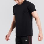 Supreme Urban Connection Short Sleeve V Neck Cotton Black T Shirt