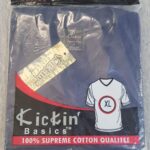 Supreme Kickin' Basic Short Sleeve V Neck Cotton Navy Blue T Shirt