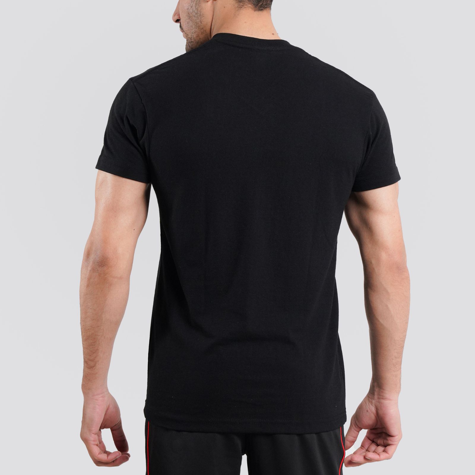 Supreme Urban Connection Short Sleeve V Neck Cotton Black T Shirt