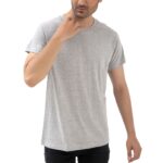 Supreme Kickin' Basic Short Sleeve Round Neck Cotton Gray T Shirt