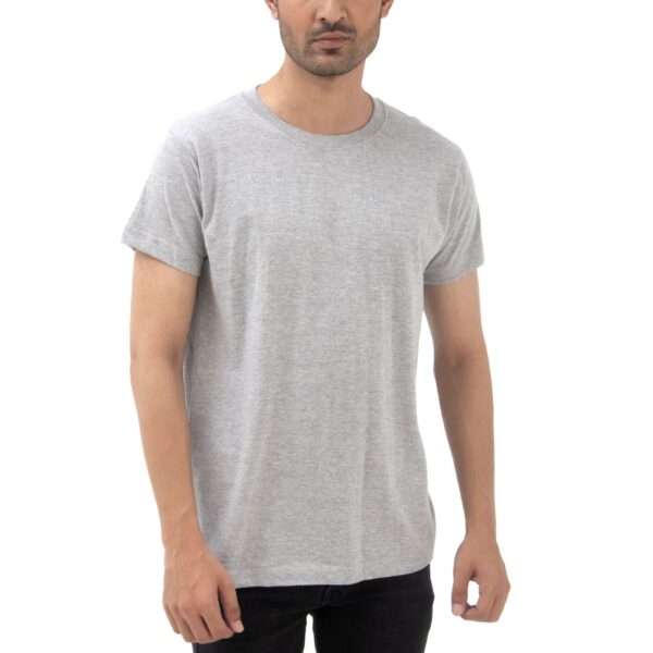 Supreme Kickin' Basic Short Sleeve Round Neck Cotton Gray T Shirt
