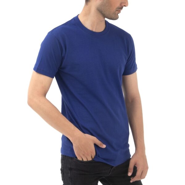 Supreme Kickin' Basic Short Sleeve Round Neck Cotton Royal Blue T Shirt