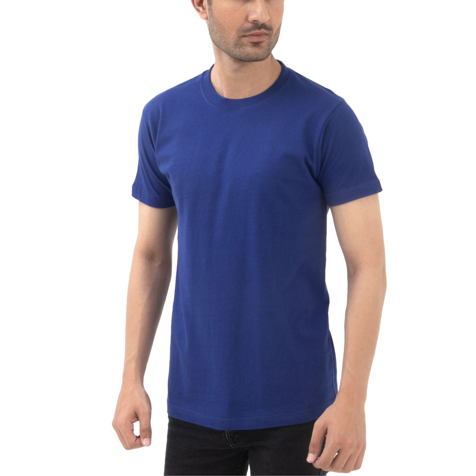 Supreme Kickin' Basic Short Sleeve Round Neck Cotton Royal Blue T Shirt
