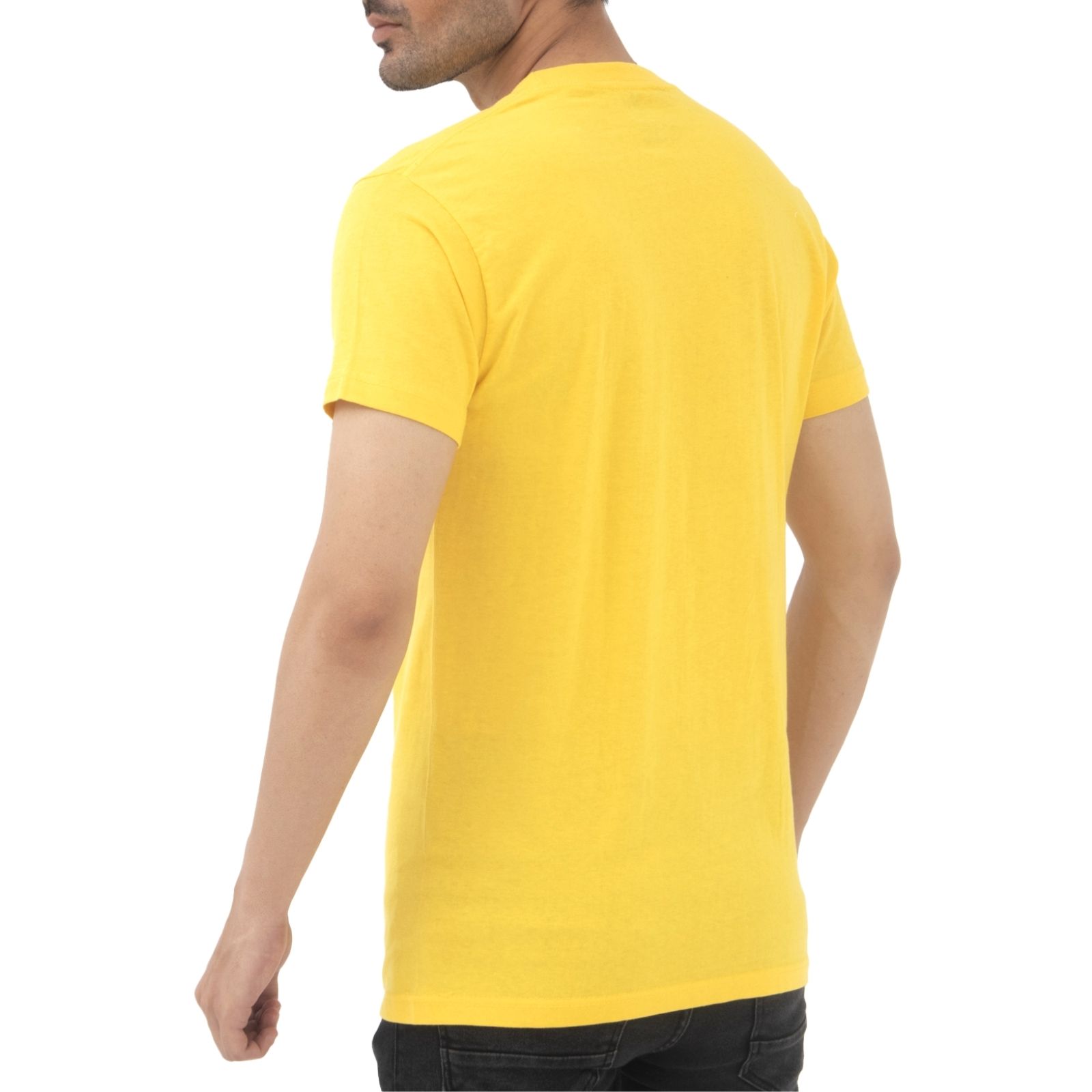 Supreme Kickin' Basic Short Sleeve Round Neck Cotton Bold Yellow T Shirt