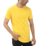 Supreme Kickin' Basic Short Sleeve Round Neck Cotton Bold Yellow T Shirt