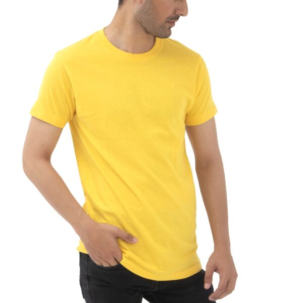 Supreme Kickin' Basic Short Sleeve Round Neck Cotton Bold Yellow T Shirt