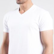 Supreme Short Sleeve V Neck Cotton White T Shirt