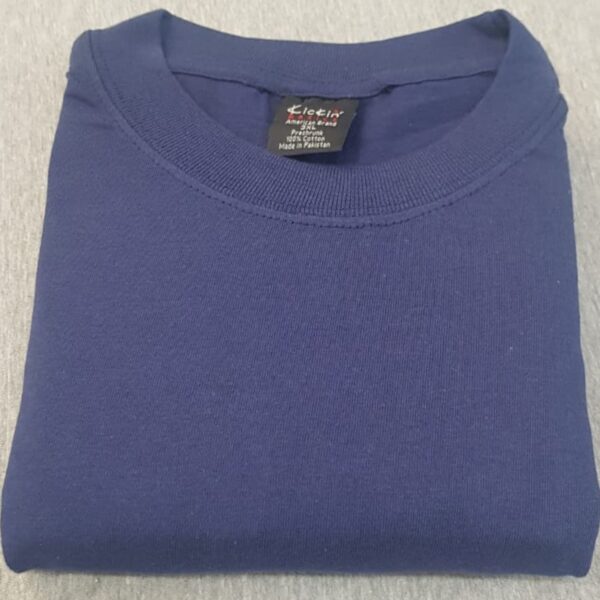 Supreme Kickin' Basic Short Sleeve Round Neck Cotton Navy Blue T Shirt