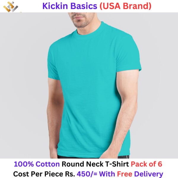 Supreme Kickin' Basic Short Sleeve Round Neck 100% Cotton T Shirt Pack of 6