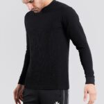 Premium Urban Connection Long Sleeve 60% Cotton & 40% Polyester Black T Shirt