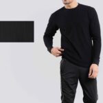 Premium Urban Connection Long Sleeve Mini Thermal 60% Cotton & 40% Polyester Black T Shirt