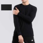 Premium Urban Connection Long Sleeve Mini Thermal 60% Cotton & 40% Polyester Black T Shirt