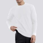 Premium Urban Connection Long Sleeve Mini Thermal 60% Cotton & 40% Polyester White T Shirt