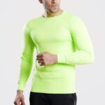 Long Sleeve Neon Green Dry Fit 100% Polyster Shirt