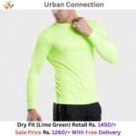 Long Sleeve Neon Green Dry Fit 100% Polyster Shirt