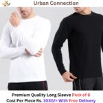 Premium Urban Connection Long Sleeve 60% Cotton & 40% Polyester T Shirt Pack Of 6