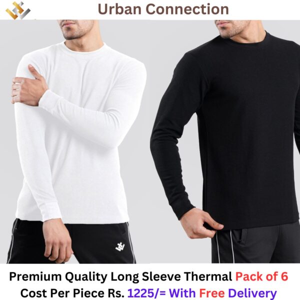 Premium Urban Connection Long Sleeve Mini Thermal T Shirt Pack Of 6