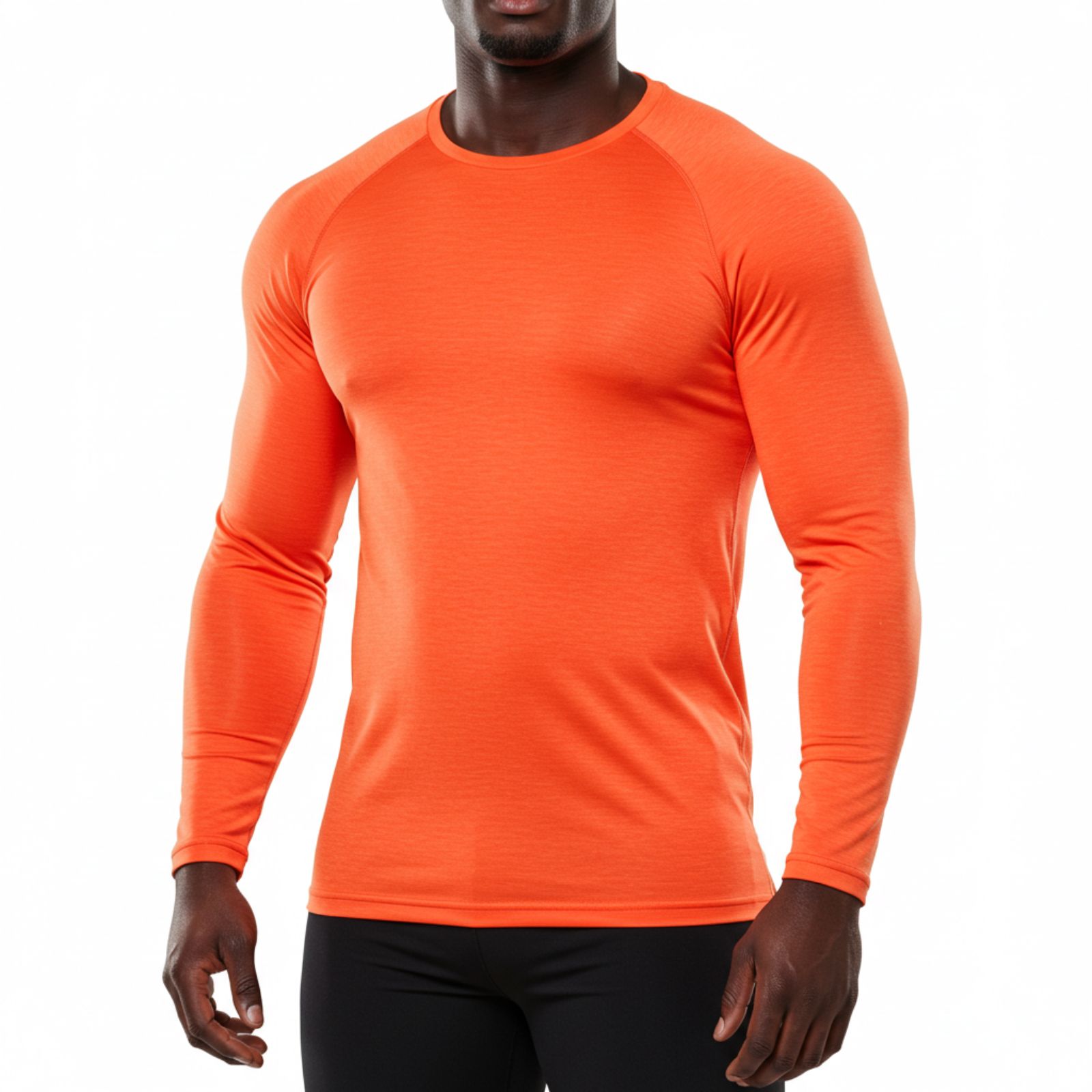 Long Sleeve Neon Orange Dry Fit 100% Polyster Shirts