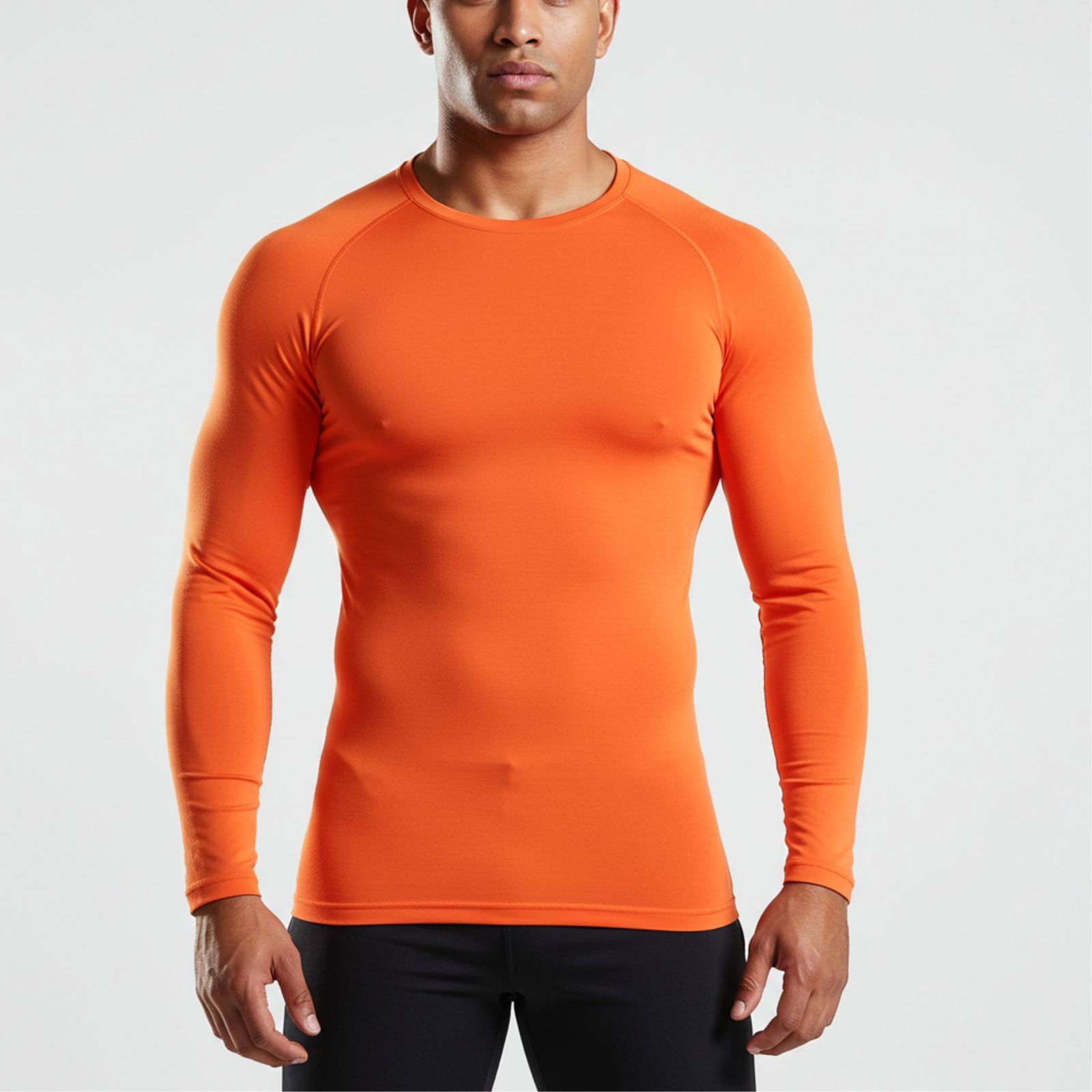 Long Sleeve Neon Orange Dry Fit 100% Polyster Shirts