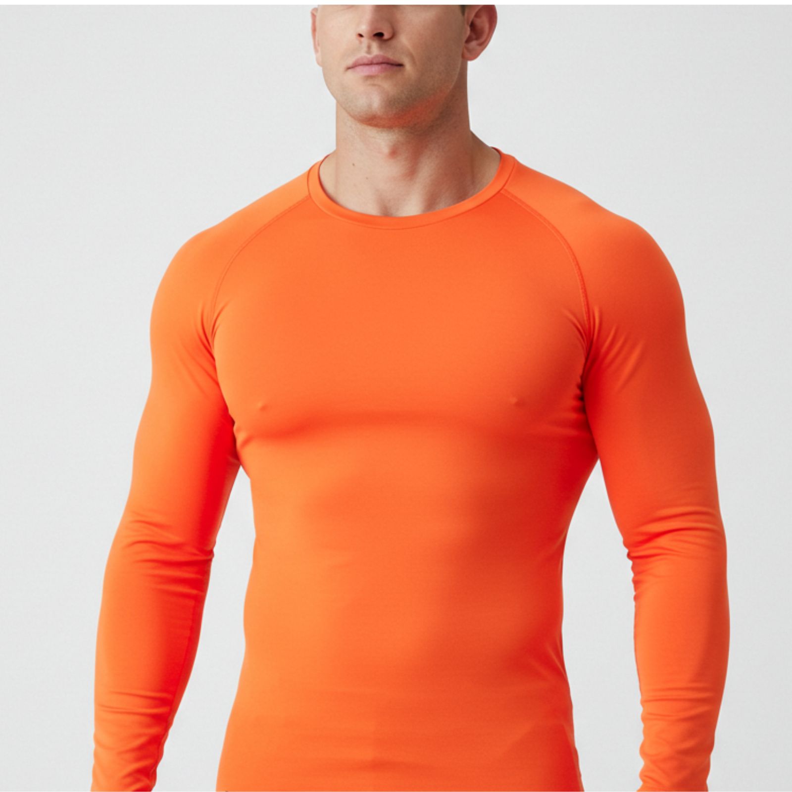 Long Sleeve Neon Orange Dry Fit 100% Polyster Shirts
