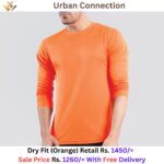 Long Sleeve Neon Orange Dry Fit 100% Polyster Shirts
