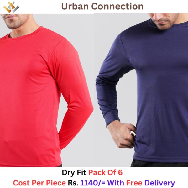 Urban Connection Long Sleeve Neon  Dry Fit Tee Pack Of 6
