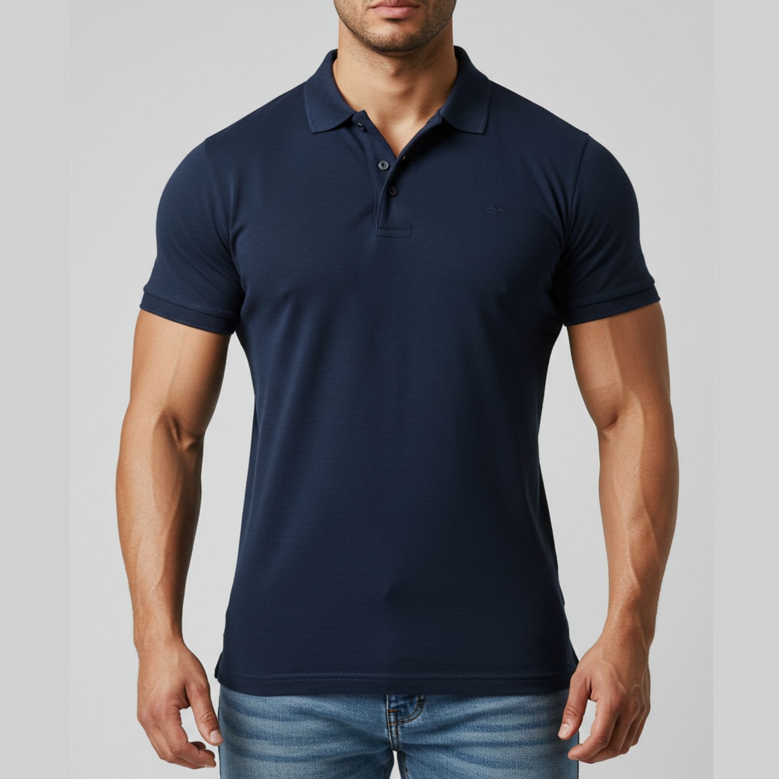 Supreme Urban Connection  Short Sleeve Round Neck Cotton Blue Polo Shirts