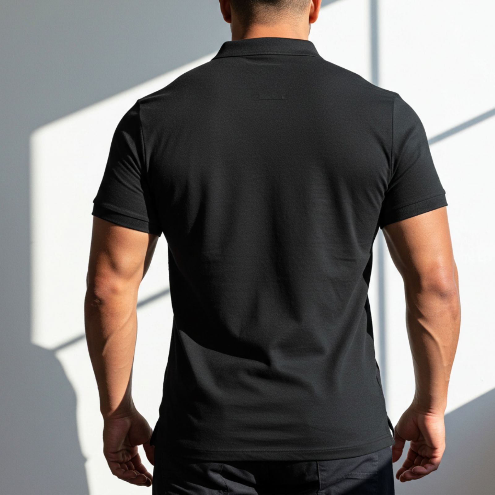 Supreme Urban Connection  Short Sleeve Round Neck Cotton Black Polo Shirts