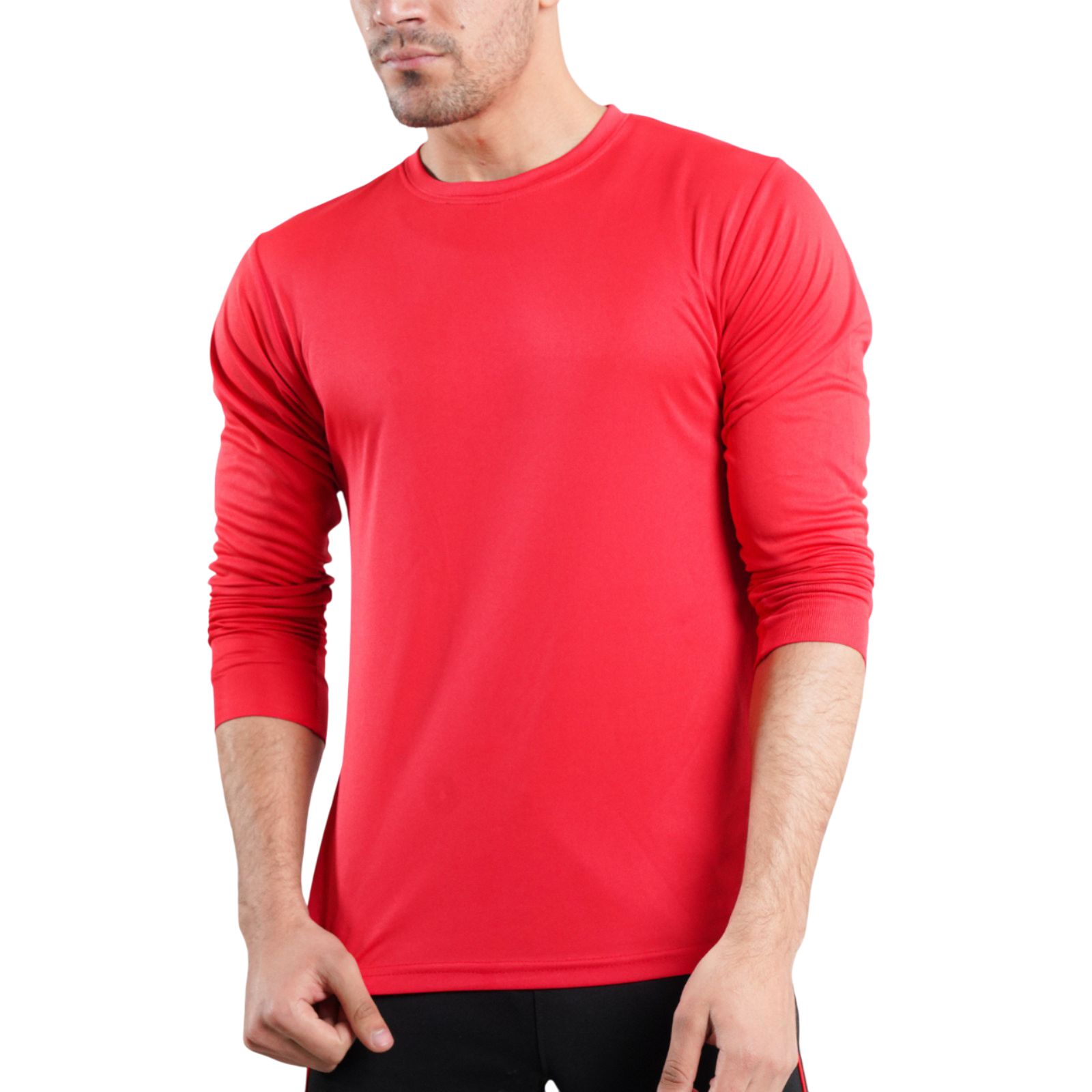 Long Sleeve Neon Red Dry Fit 100% Polyster Shirts