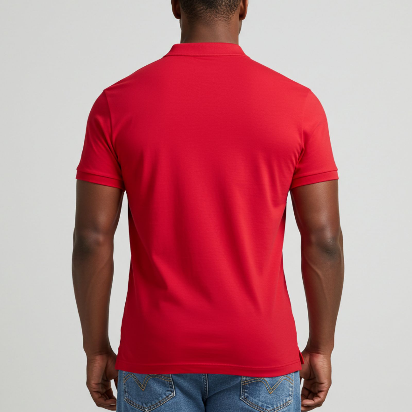 Supreme Urban Connection  Short Sleeve Round Neck Cotton Red Polo Shirts