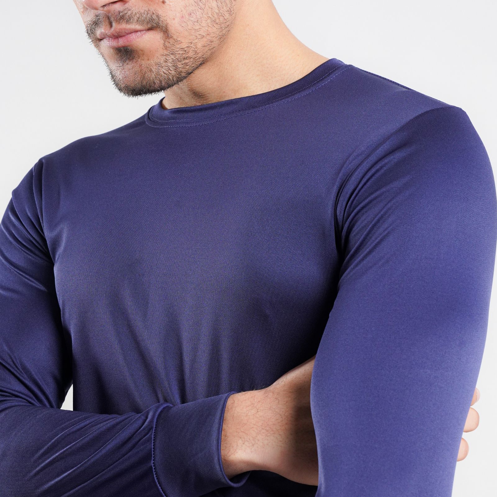 Long Sleeve Neon Blue Dry Fit 100% Polyster Shirts