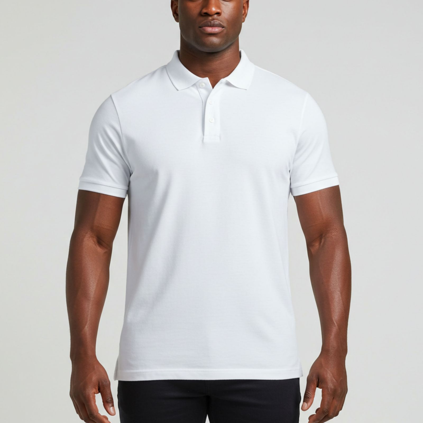Supreme Urban Connection  Short Sleeve Round Neck Cotton White Polo Shirts
