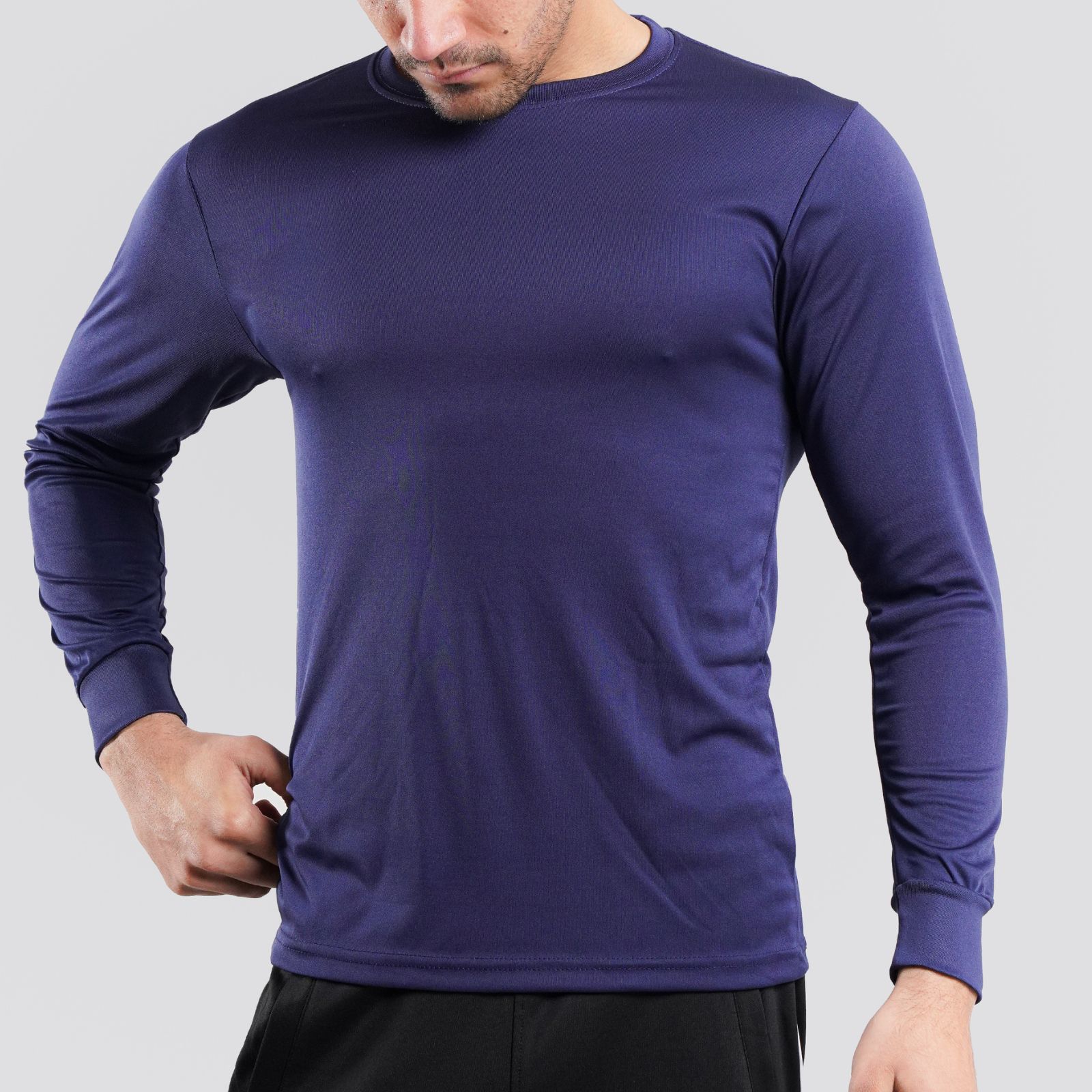 Long Sleeve Neon Blue Dry Fit 100% Polyster Shirts