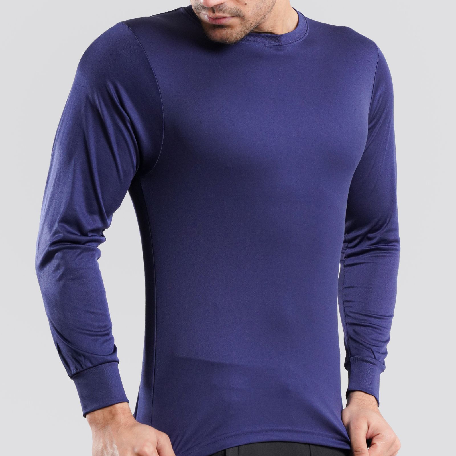 Long Sleeve Neon Blue Dry Fit 100% Polyster Shirts