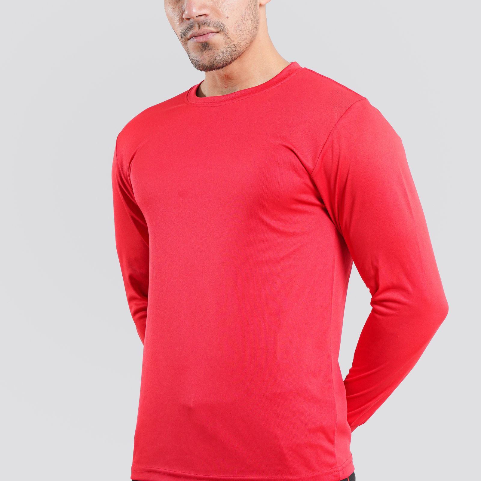 Long Sleeve Neon Red Dry Fit 100% Polyster Shirts