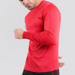 Long Sleeve Neon Red Dry Fit 100% Polyster Shirts