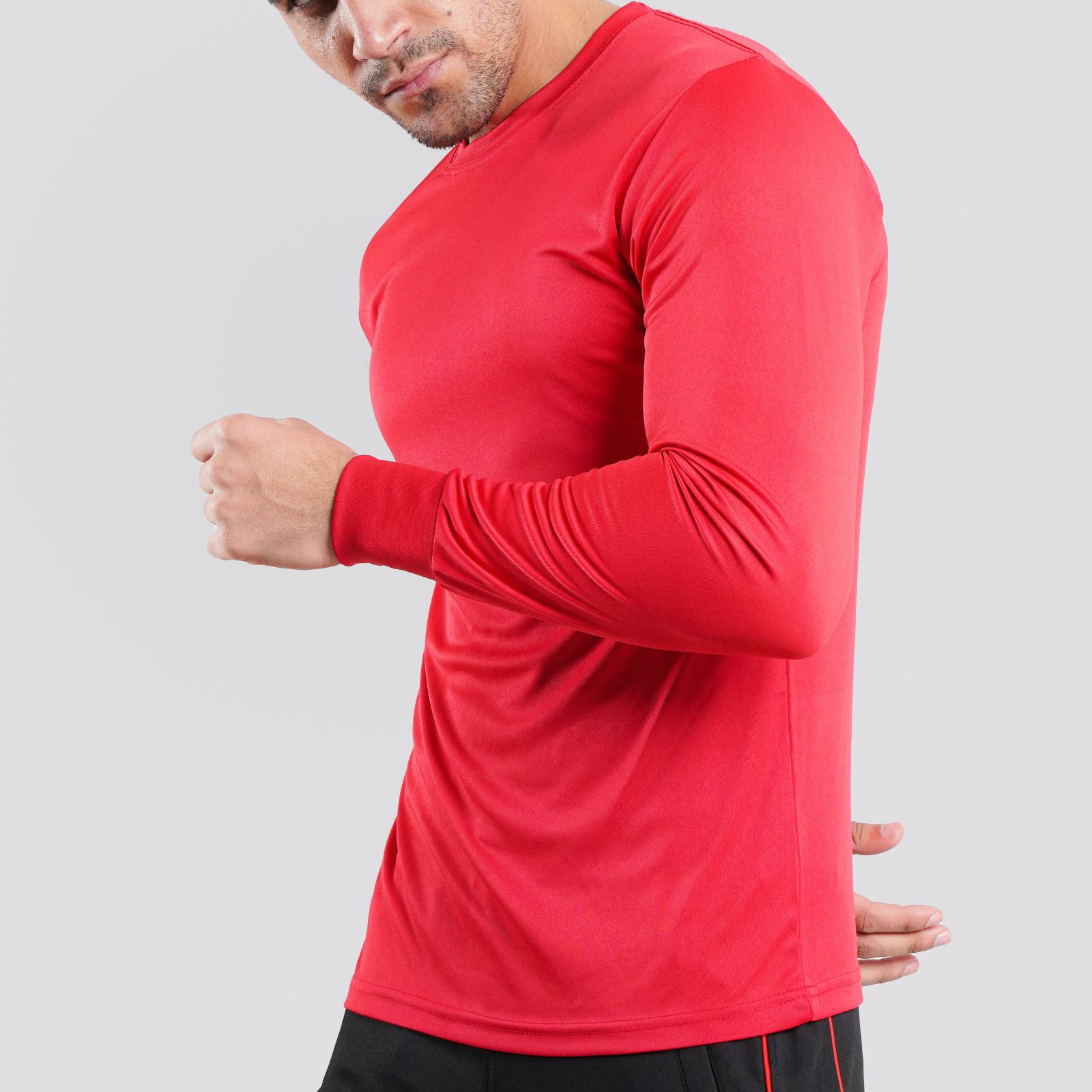 Long Sleeve Neon Red Dry Fit 100% Polyster Shirts